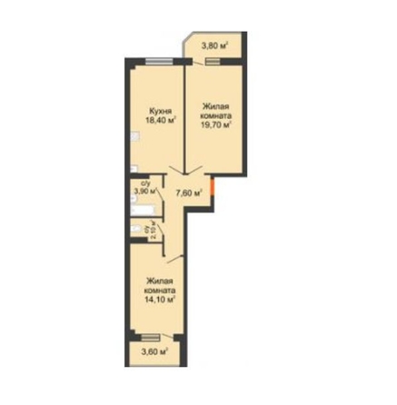 
  Продается 2-комн. квартира, 65 м², Крючкова пер, д. 3
. Фото 2.