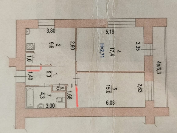 
  Продается 2-комн. квартира, 59 м², Еременко ул, д. 60/9
. Фото 20.
