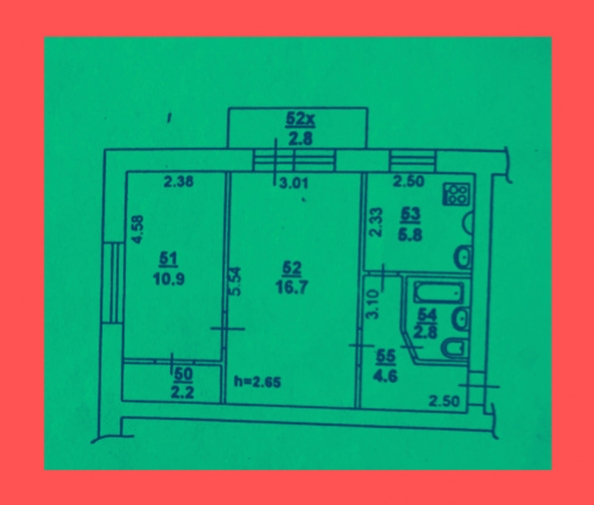 
  Продается 2-комн. квартира, 43 м², 20-я улица ул, д. 50
. Фото 21.