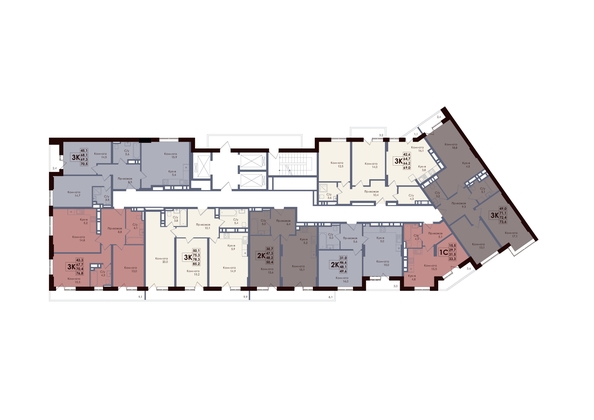 
  Продается 3-комн. квартира, 69.3 м², ЖК ACADEMIA (Академия)
. Фото 2.