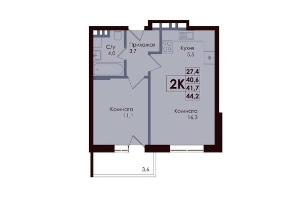 
  Продается 2-комн. квартира, 41.7 м², ЖК ACADEMIA (Академия)
. Фото 1.