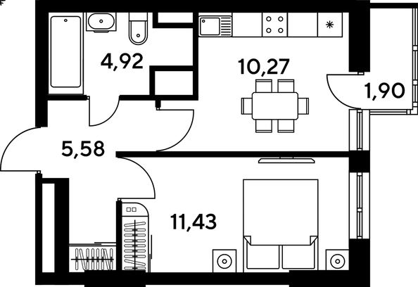 
  Продается 1-комн. квартира, 34.74 м², ЖК Малина Парк, дом 4
. Фото 1.