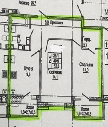 
  Продается 2-комн. квартира, 53 м², Берберовская ул, д. 24
. Фото 13.