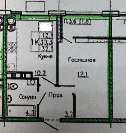 
  Продается 1-комн. квартира, 33.9 м², Левобережная ул, д. 6
. Фото 8.