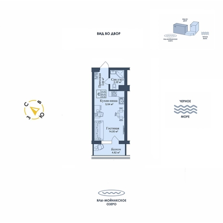 
  Продается апартамент 30.82 м², в АК Аллея Дружбы. Фото 1.