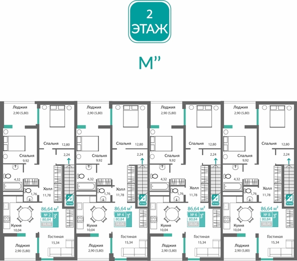 
  Продается 3-комн. квартира 80.84 м², в ЖК Горизонты 2 . Фото 1.