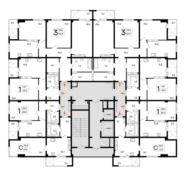 
  Продается 3-комн. квартира 101.9 м², в ЖК Поэма. Фото 1.
