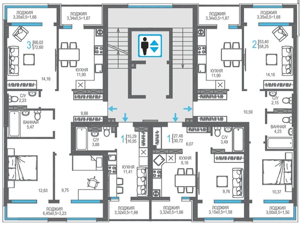 
  Продается 2-комн. квартира 58.25 м², в ЖК На Фонтанке. Фото 1.