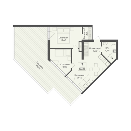 
  Продается апартамент 103.15 м², в АК Тамерун, корп 2. Фото 7.