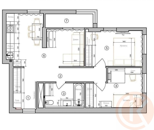 
  Продается 3-комн. квартира 61 м². Фото 1.
