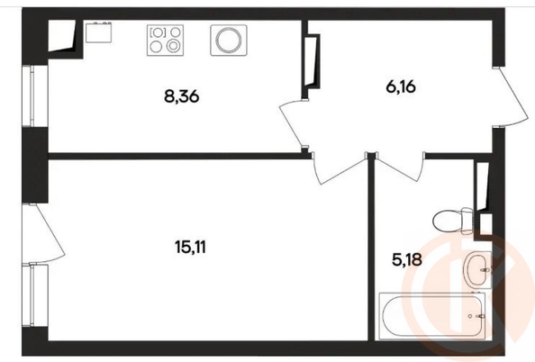 
  Продается 1-комн. квартира 34.8 м². Фото 2.