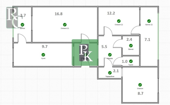 
  Продается 3-комн. квартира 73.4 м². Фото 13.