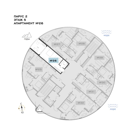 
  Продается апартамент 42.78 м², в АО Паруса Мечты. Фото 1.