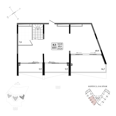 
  Продается апартамент 212.4 м², в АК Летто. Фото 2.