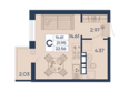Дом 101: Планировка Студия 22,56 м²