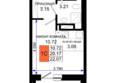 Октябрь Парк, 2.1: Планировка Студия 22,07 м²