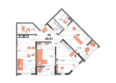 Мойнако Ривьера, 2 очередь: Планировка 3-комн 80,91 м²