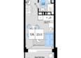 Мореград: Планировка Студия 23 м²