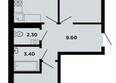 Neo-квартал Красная площадь, 21: Планировка 2-комн 63,7, 63,8 м²