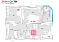 Любимово, 12 квартал литер 2: Планировка 2-комн 66,8 м²