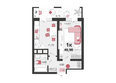 Родные просторы, литера 3: Планировка 1-комн 40,9 м²