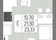 Сады у моря, литер 3: Планировка Студия 23,3 м²