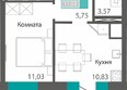 Клубный дом Маяковский: Планировка 1-комн 39,37 м²