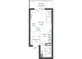 Флора, 3 этап литера 5: Планировка 1-комн 23,8 м²