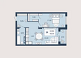 Клубный дом SKY (Скай): Планировка 1-комн 66,4 м²