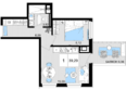 Корсаков: Планировка 1-комн 39,29 м²