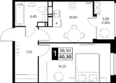Эстет, литер 48.1: Планировка 1-комн 40,3, 40,7 м²