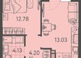 Клубный квартал «Друзья», лит 1: Планировка 1-комн 35,45 м²