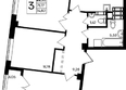 Парковые кварталы, этап 2: Планировка 3-комн 74,82, 75,11 м²