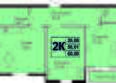 Друг, литера 7: Планировка 2-комн 60,08 м²
