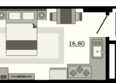 Акватория, литер 2: Планировка Студия 24,98 м²