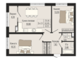 Федерация, дом 4: Планировка 2-комн 67,15 м²