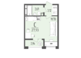 Портрет 2: Планировка Студия 27,93 м²