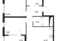 Листория, этап 1: Планировка 2-комн 66,9 м²