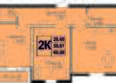 Друг, литера 7: Планировка 2-комн 60,08 м²