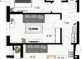 На Высоком берегу: Планировка 2-комн 58 м²