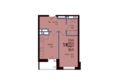 ACADEMIA (Академия), 3 этап: Планировка 1-комн 34,7 м²