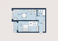 Клубный дом SKY (Скай): Планировка 1-комн 57,2 м²