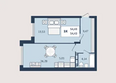 Клубный дом SKY (Скай): Планировка 1-комн 54,5 м²