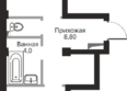 Янтарный: Планировка 1-комн 45,75 м²