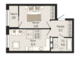 Федерация, дом 4: Планировка 1-комн 46,49 м²