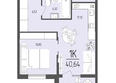 Клубный дом «Император»: Планировка 1-комн 40,64 м²