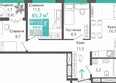 Орион: Планировка 3-комн 64 м²