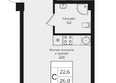 Клубный квартал Европа 6, литера 3: Планировка Студия 26,8 м²