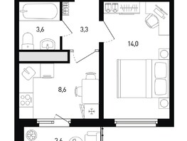 Продается 1-комнатная квартира ЖК 5 элемент Аске, лит 5-11 стр.1, сек.1,2,3,4, 31.3  м², 4382000 рублей