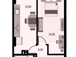 Продается 1-комнатная квартира ЖК Город у реки, литер 7, 42.24  м², 5702400 рублей